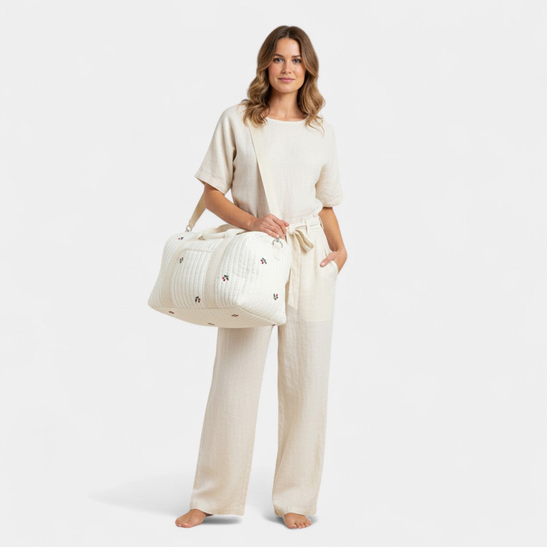 Gleame.-Tote Bag-Gleame Dames Reistas – Gewatteerde tas met ritssluiting en geborduurd dessin