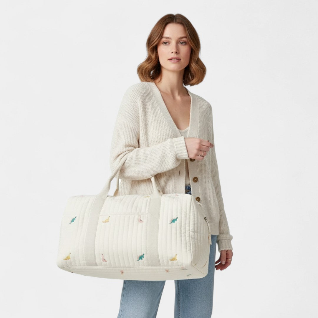 Gleame.-Tote Bag-Gleame Dames Reistas – Gewatteerde tas met ritssluiting en geborduurd dessin