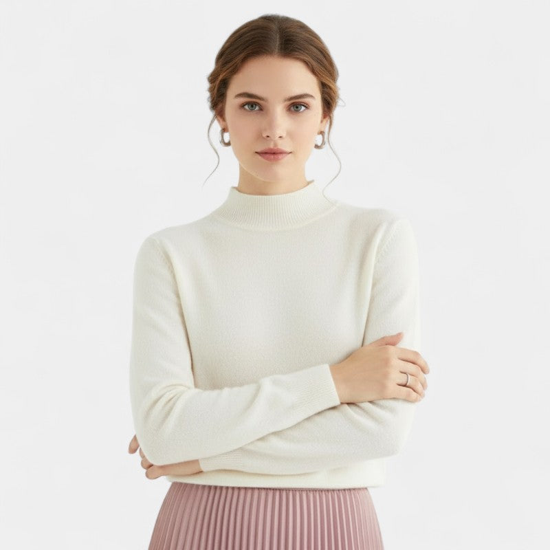 Gleame.-Trui-Gleame | Dames Trui van Wol met Ronde Hals en Lange Mouwen