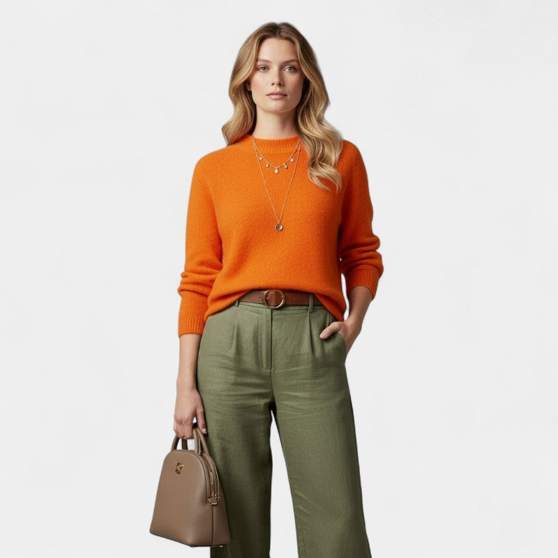 Gleame.-Trui-Gleame | Dames Trui van Wol met Ronde Hals en Lange Mouwen