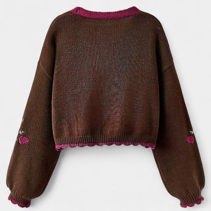 Gleame.-Truien &amp; Vesten-Gleame Cardigan - Casual cardigan met bloemenpatroon en knoopsluiting