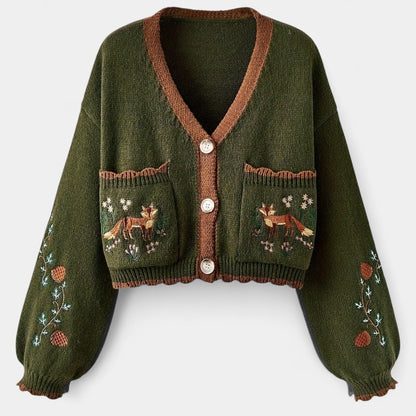 Gleame.-Truien &amp; Vesten-Gleame Cardigan - Casual cardigan met bloemenpatroon en knoopsluiting