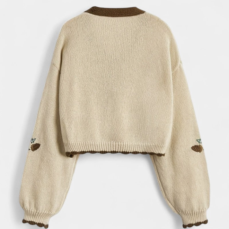 Gleame.-Truien &amp; Vesten-Gleame Cardigan - Casual cardigan met bloemenpatroon en knoopsluiting