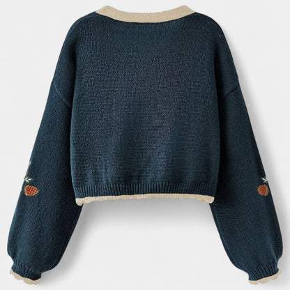 Gleame.-Truien &amp; Vesten-Gleame Cardigan - Casual cardigan met bloemenpatroon en knoopsluiting