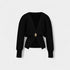 Gleame.-Truien & Vesten-Gleame Cardigan - Gebreid vest met goudkleurige knopen en V-hals