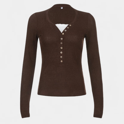 Gleame.-Truien &amp; Vesten-Gleame Cardigan - Vintage knit cardigan met knopen en geometrisch patroon