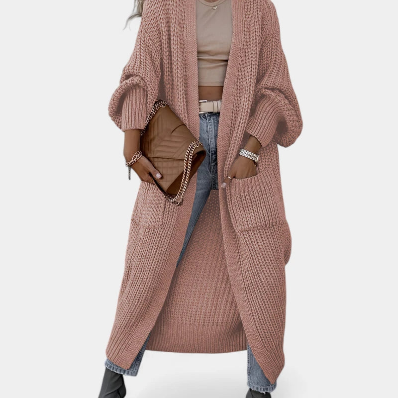 Gleame.-Truien &amp; Vesten-Gleame Dames cardigan - Lange gebreide cardigan met zakken en lange mouwen