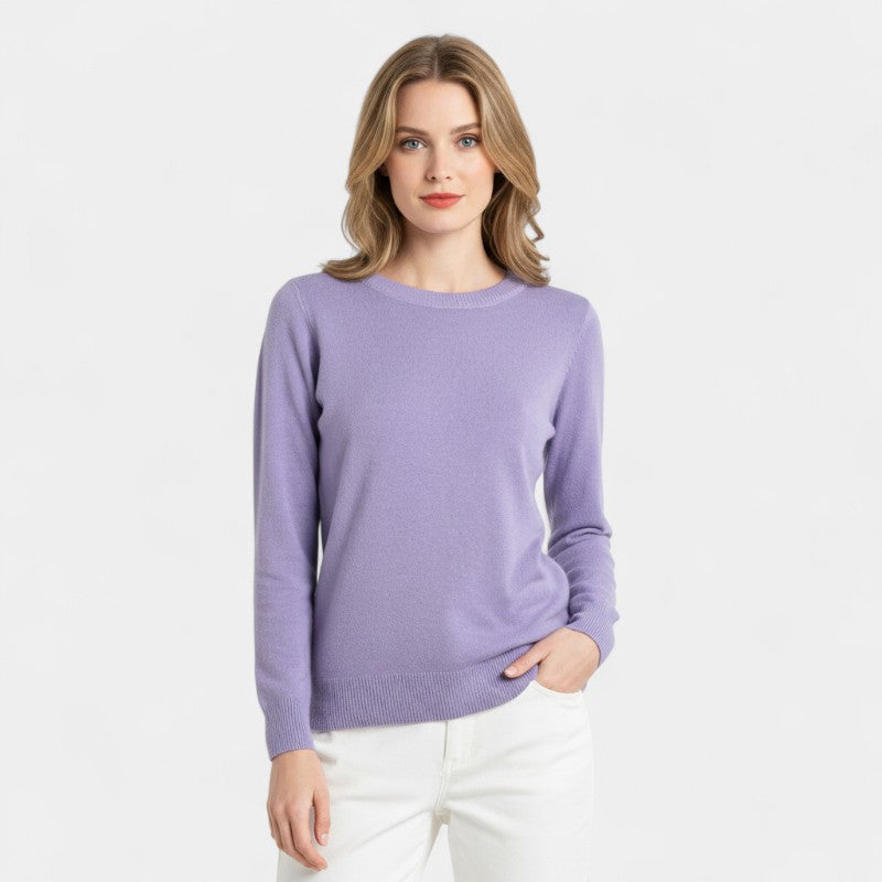 Gleame.-Truien & Vesten-Gleame | Dames trui met ronde hals van wol