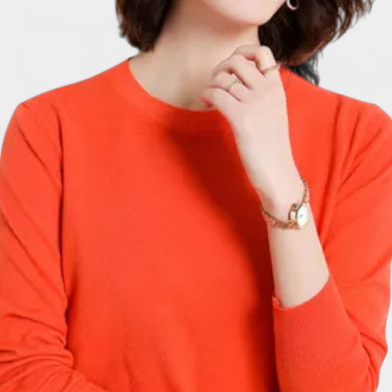 Gleame.-Truien & Vesten-Gleame | Dames trui met ronde hals van wol