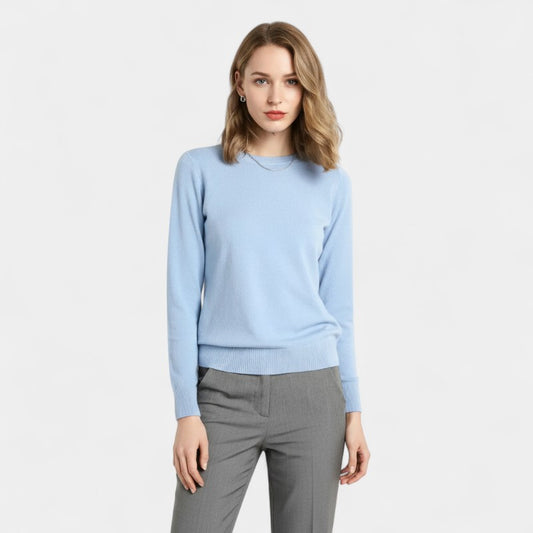 Gleame.-Truien & Vesten-Gleame | Dames trui met ronde hals van wol