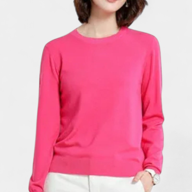 Gleame.-Truien & Vesten-Gleame | Dames trui met ronde hals van wol