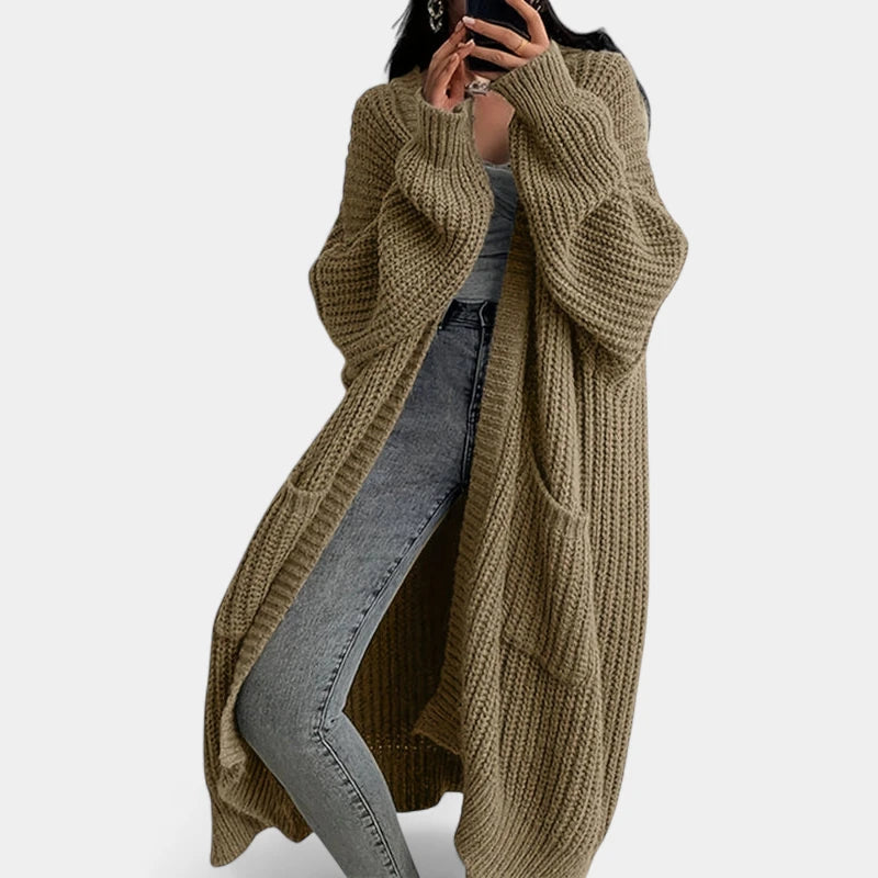 Gleame.-Truien &amp; Vesten-Gleame Damescardigan - Open voorzijde gebreide cardigan met zakken