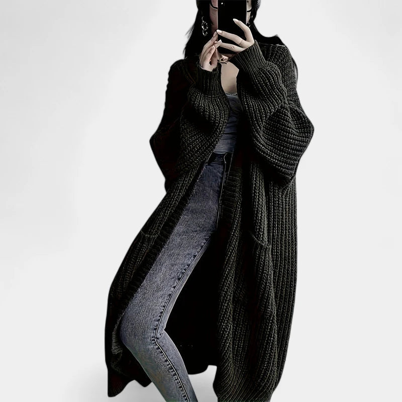 Gleame.-Truien &amp; Vesten-Gleame Damescardigan - Open voorzijde gebreide cardigan met zakken