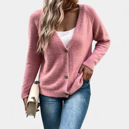 Gleame.-Truien &amp; Vesten-Gleame Damescardigan - V-hals knoopsluiting cardigan