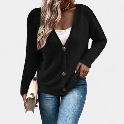 Gleame.-Truien &amp; Vesten-Gleame Damescardigan - V-hals knoopsluiting cardigan