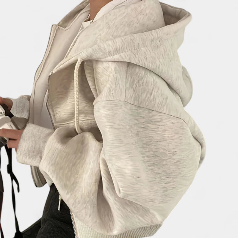 Gleame.-Truien &amp; Vesten-Gleame Dameshoodie - Casual zip-up hoodie met lange mouwen