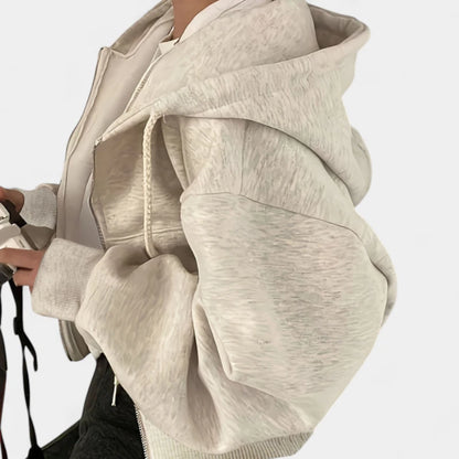 Gleame.-Truien &amp; Vesten-Gleame Dameshoodie - Casual zip-up hoodie met lange mouwen