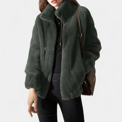 Gleame.-Truien &amp; Vesten-Gleame Damesjas - Casual open voorzijde zip-up jas met lange mouwen