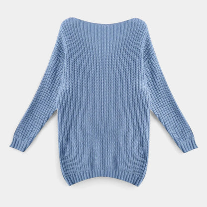 Gleame.-Truien &amp; Vesten-Gleame Damesshirt - Comfortabele trui met V-hals en kabelpatroon