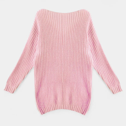 Gleame.-Truien &amp; Vesten-Gleame Damesshirt - Comfortabele trui met V-hals en kabelpatroon