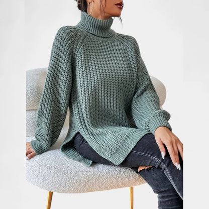 Gleame.-Truien &amp; Vesten-Gleame Damesshirt - Warme trui met hoge kraag en lange mouwen