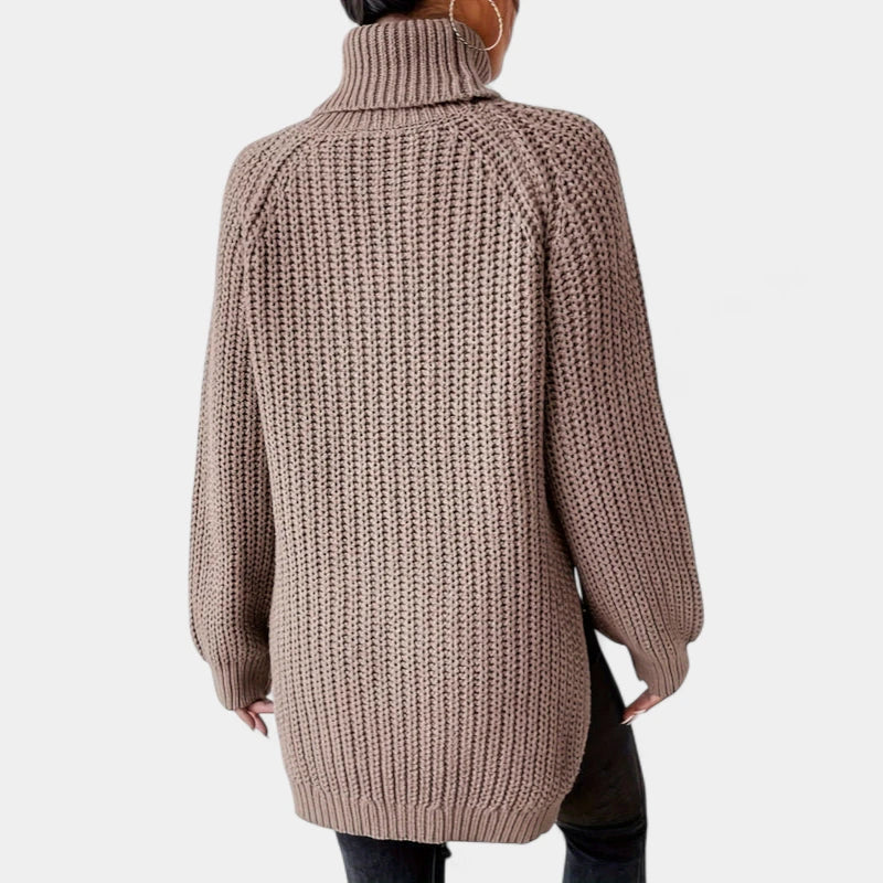 Gleame.-Truien &amp; Vesten-Gleame Damesshirt - Warme trui met hoge kraag en lange mouwen