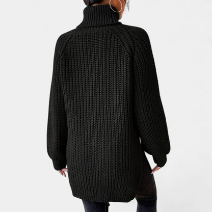 Gleame.-Truien &amp; Vesten-Gleame Damesshirt - Warme trui met hoge kraag en lange mouwen