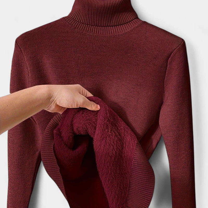 Gleame.-Truien & Vesten-Gleame Damestrui - Casual hoge hals turtleneck trui met zachte voering