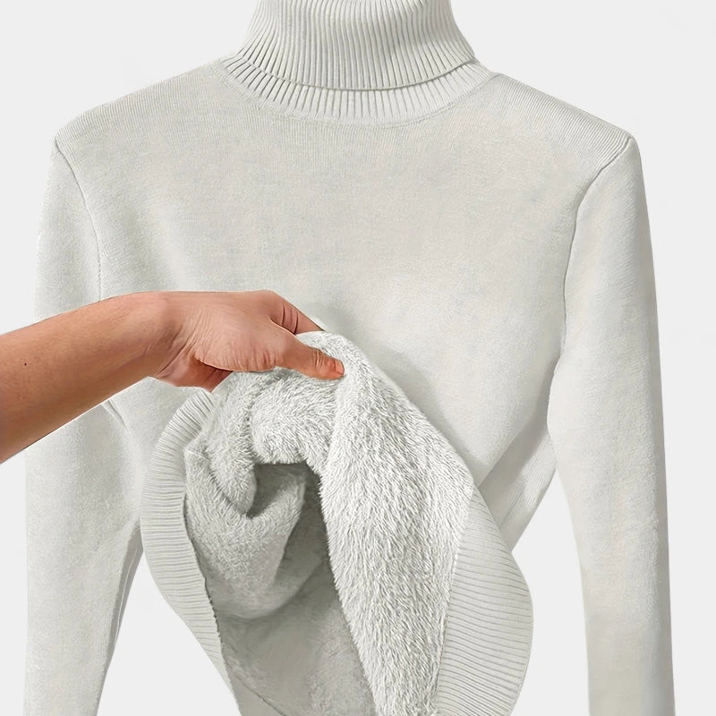 Gleame.-Truien &amp; Vesten-Gleame Damestrui - Casual hoge hals turtleneck trui met zachte voering