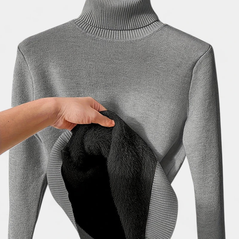 Gleame.-Truien &amp; Vesten-Gleame Damestrui - Casual hoge hals turtleneck trui met zachte voering
