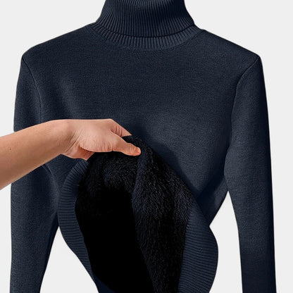 Gleame.-Truien &amp; Vesten-Gleame Damestrui - Casual hoge hals turtleneck trui met zachte voering