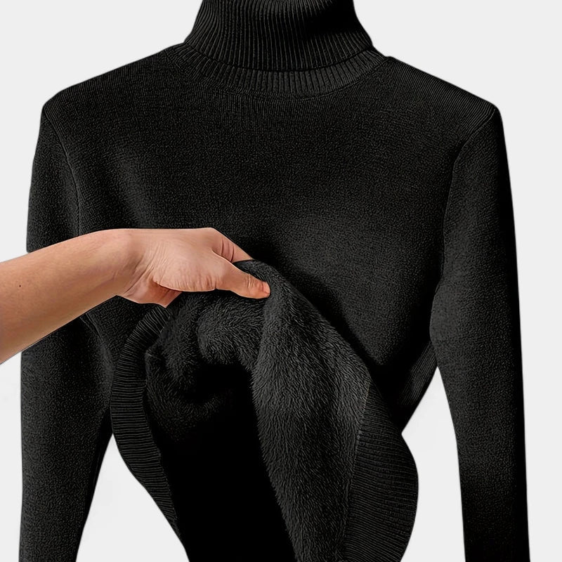 Gleame.-Truien &amp; Vesten-Gleame Damestrui - Casual hoge hals turtleneck trui met zachte voering