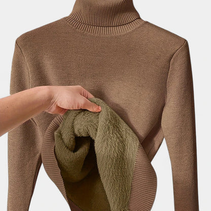 Gleame.-Truien &amp; Vesten-Gleame Damestrui - Casual hoge hals turtleneck trui met zachte voering