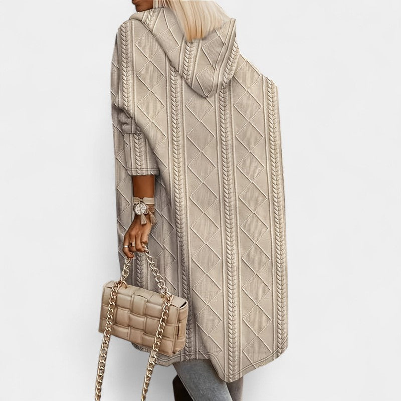 Gleame.-Truien &amp; Vesten-Gleame Damesvest - Lang casual vest met capuchon en zakken