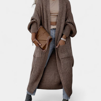 Gleame.-Truien &amp; Vesten-Gleame Damesvest - Lang vest met lange mouwen en verfijnde uitstraling