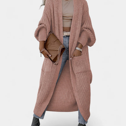 Gleame.-Truien &amp; Vesten-Gleame Damesvest - Lang vest met lange mouwen en verfijnde uitstraling