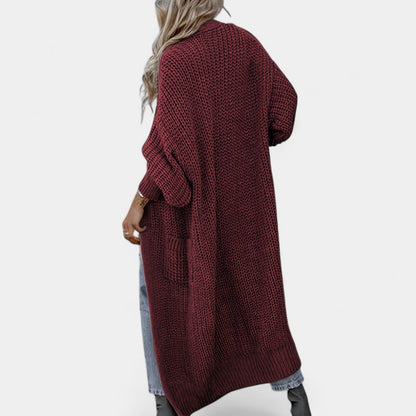 Gleame.-Truien &amp; Vesten-Gleame Damesvest - Lang vest met lange mouwen en verfijnde uitstraling