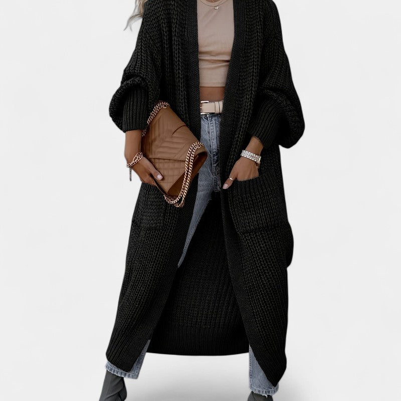 Gleame.-Truien &amp; Vesten-Gleame Damesvest - Lang vest met lange mouwen en verfijnde uitstraling