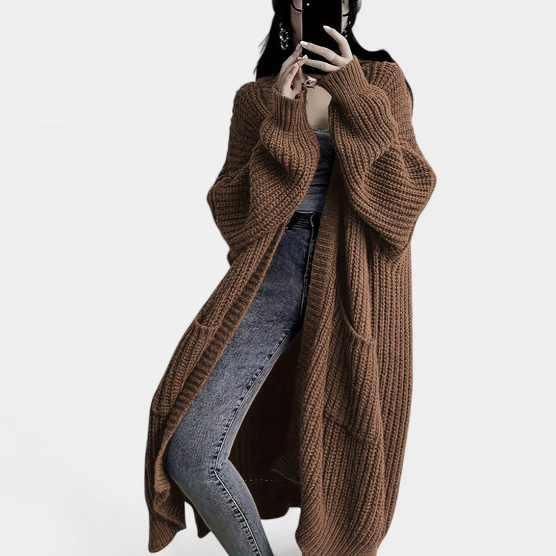 Gleame.-Truien & Vesten-Gleame Damesvest - Losvallend vest met open voorkant en lange mouwen