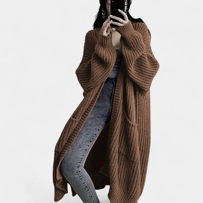 Gleame.-Truien &amp; Vesten-Gleame Damesvest - Losvallend vest met open voorkant en lange mouwen