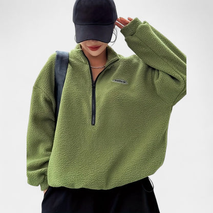 Gleame.-Truien &amp; Vesten-Gleame Sweater - Casual trui met ritssluiting en lange mouwen