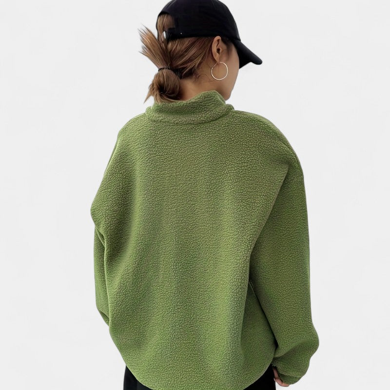 Gleame.-Truien & Vesten-Gleame Sweater - Casual trui met ritssluiting en lange mouwen