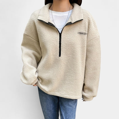 Gleame.-Truien &amp; Vesten-Gleame Sweater - Casual trui met ritssluiting en lange mouwen