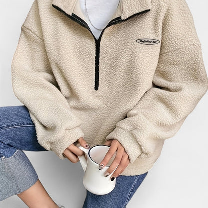 Gleame.-Truien &amp; Vesten-Gleame Sweater - Casual trui met ritssluiting en lange mouwen