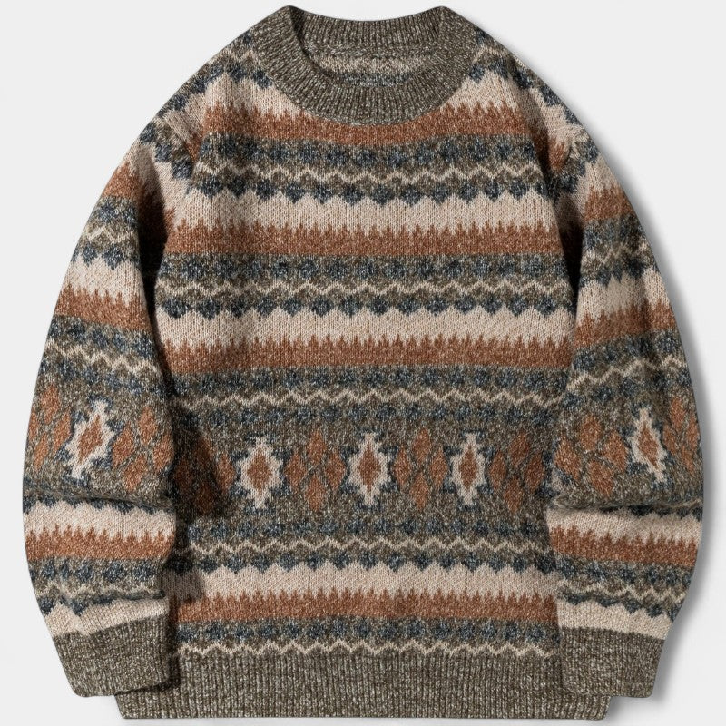 Gleame.-Truien &amp; Vesten-Gleame Trui - Casual loose fit trui met kleurblokken