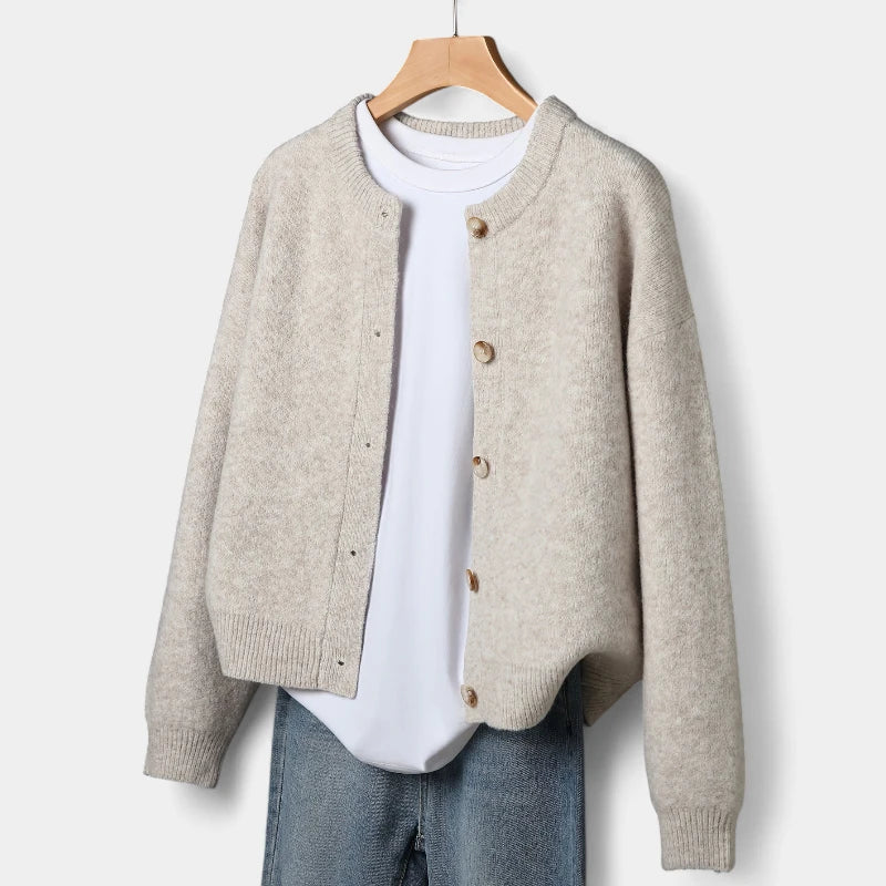 Gleame.-Truien & Vesten-Gleame Trui - Zachte lange mouwen met knopen voor de herfst/winter