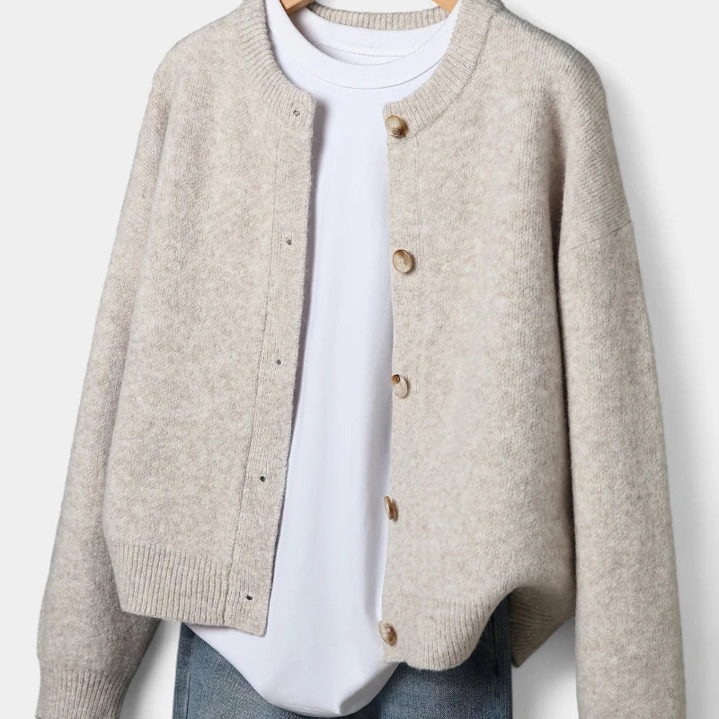 Gleame.-Truien & Vesten-Gleame Trui - Zachte lange mouwen met knopen voor de herfst/winter