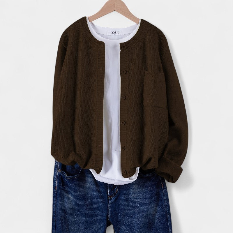 Gleame.-Truien &amp; Vesten-Gleame cardigan - casual gebreide cardigan met knopen en lange mouwen