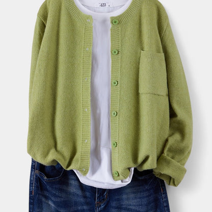 Gleame.-Truien &amp; Vesten-Gleame cardigan - casual gebreide cardigan met knopen en lange mouwen