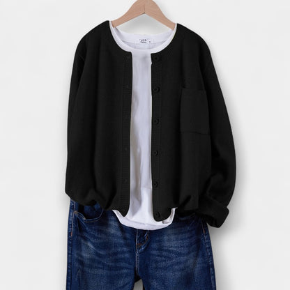 Gleame.-Truien &amp; Vesten-Gleame cardigan - casual gebreide cardigan met knopen en lange mouwen